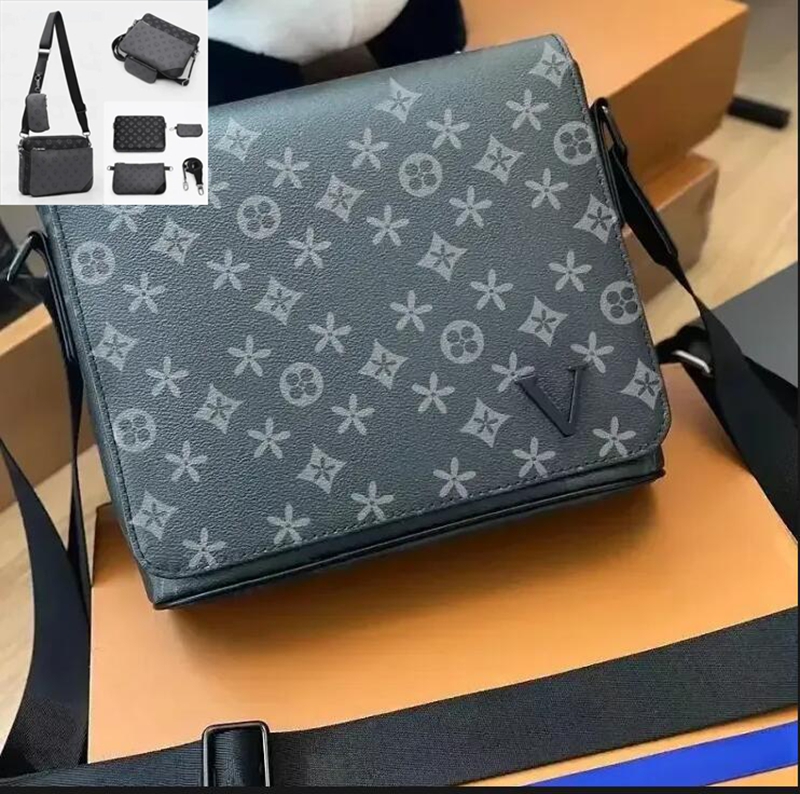 2025 Luxury Designers men Messenger POCHETTE TRIObags Wallet Man totes CrossBody bag Leather Shoulder Camera Bag with Purse Clutch handbag