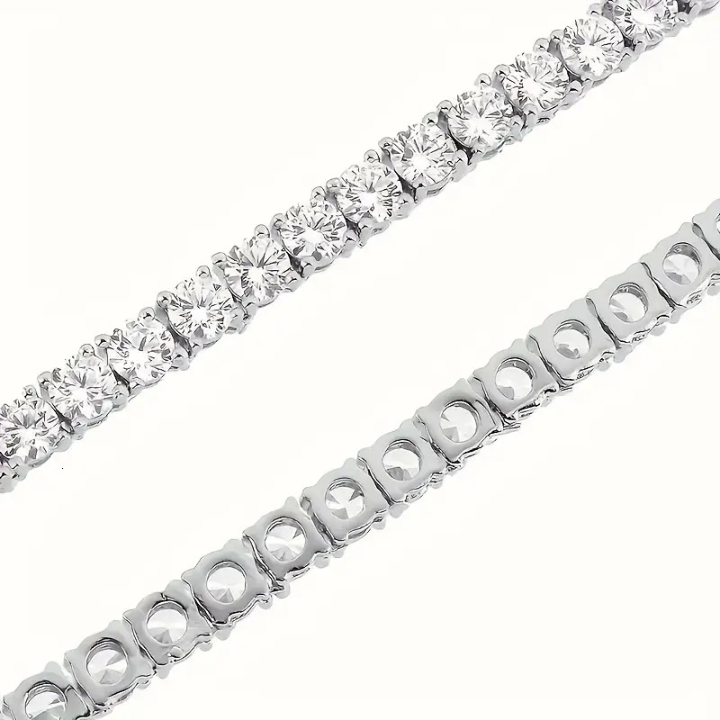 Luxury Creative Design Fashion Jewelry European And American Popular Tennis Bracelet Unisex Accessories S925 Plated Full Diamond Super Shiny Tennis Ch