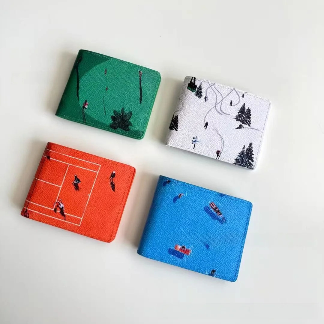 Travel Themed Cartoon Animal And Plant Business Wallet Card Holder Thin Print Leather Bifold Wallet for Daily Use 251225