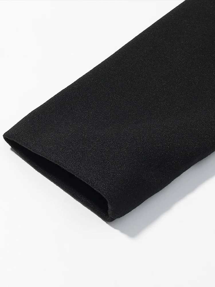 European style new womens fashionable and versatile solid color belted long-sleeved short woolen trench coatT251226