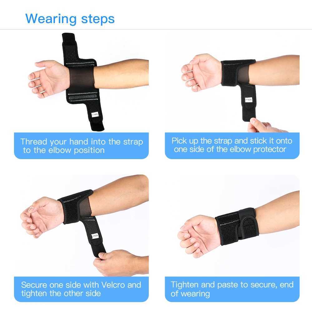 2PCS breathable inner lining wrist guard with two internal spring strips supporting adjustable wristbands with pressure bands M251226
