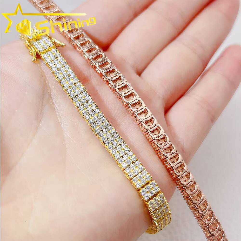 Moissanite Tennis Chain 6mm Sterling Silver VVS Moissanite Tennis Bracelet