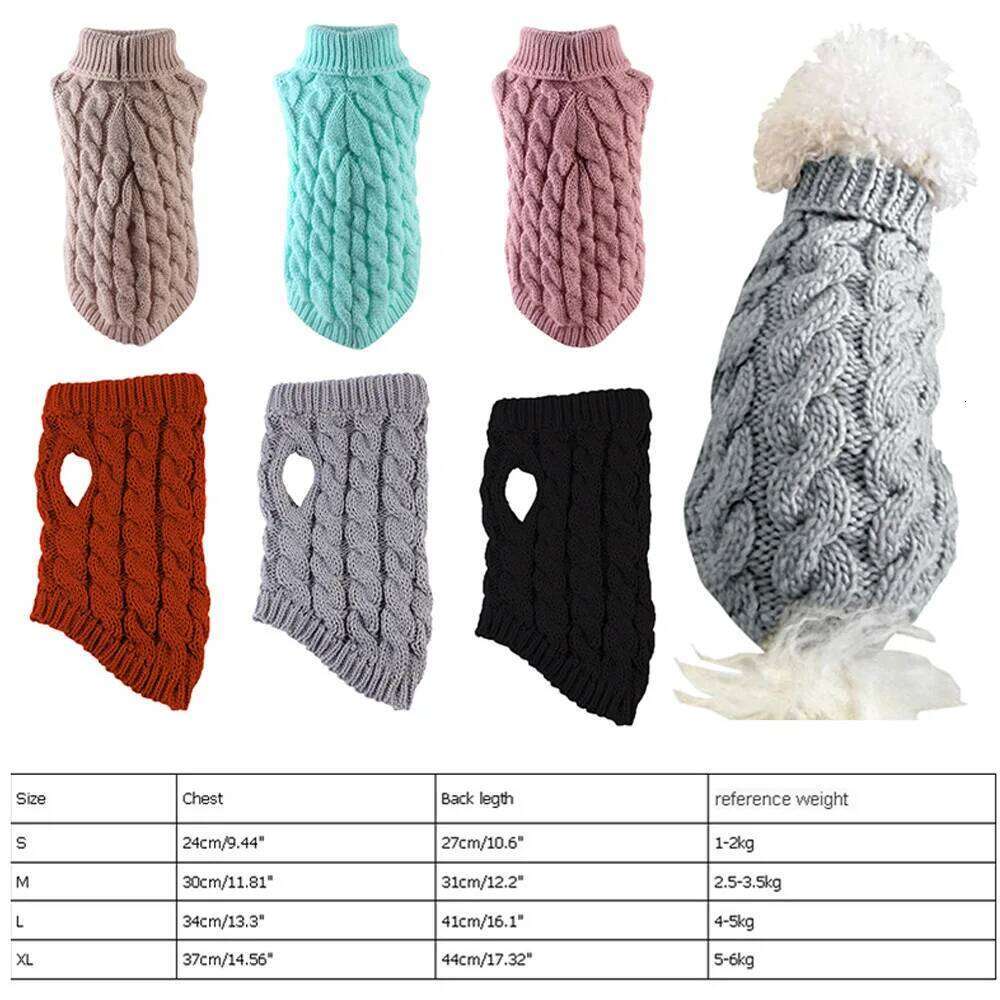 Sweaters for Small Dogs Winter Dog Boy Chihuahua Yorkie Sweater Warm Pet Clothes Knitted Solid Puppy 25T1226
