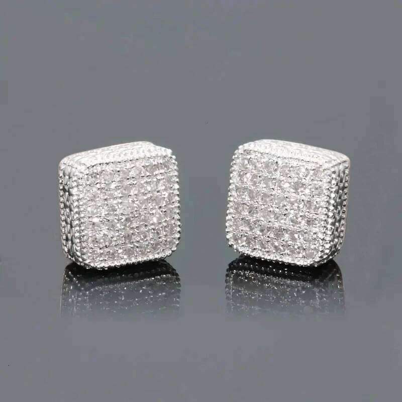 Huitan Trendy Square Stud Lady Full Bling Iced Out Brilliant Cubic Zirconia Jewelry Fashion Women's Daily Wear Earrings 25H1226