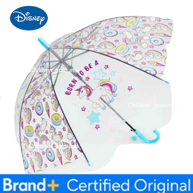 Disney Frozen anime peripheral cute cartoon children transparent small umbrella personalized creative long handle automatic umbrella H251226