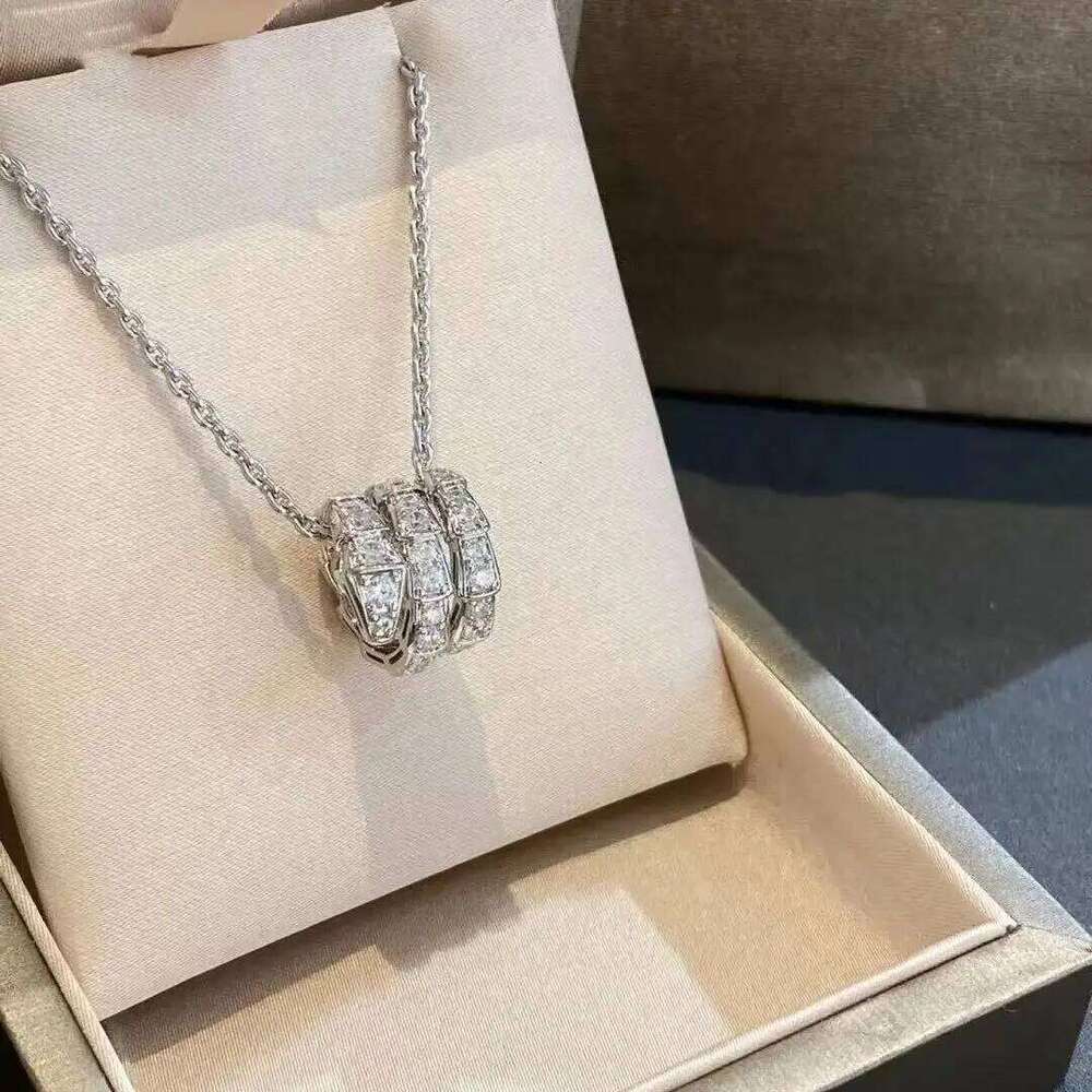 French Design S925 Diamond Set multi Circle Snake Necklace, OL Valentine's Day Wedding Gift 25N1226