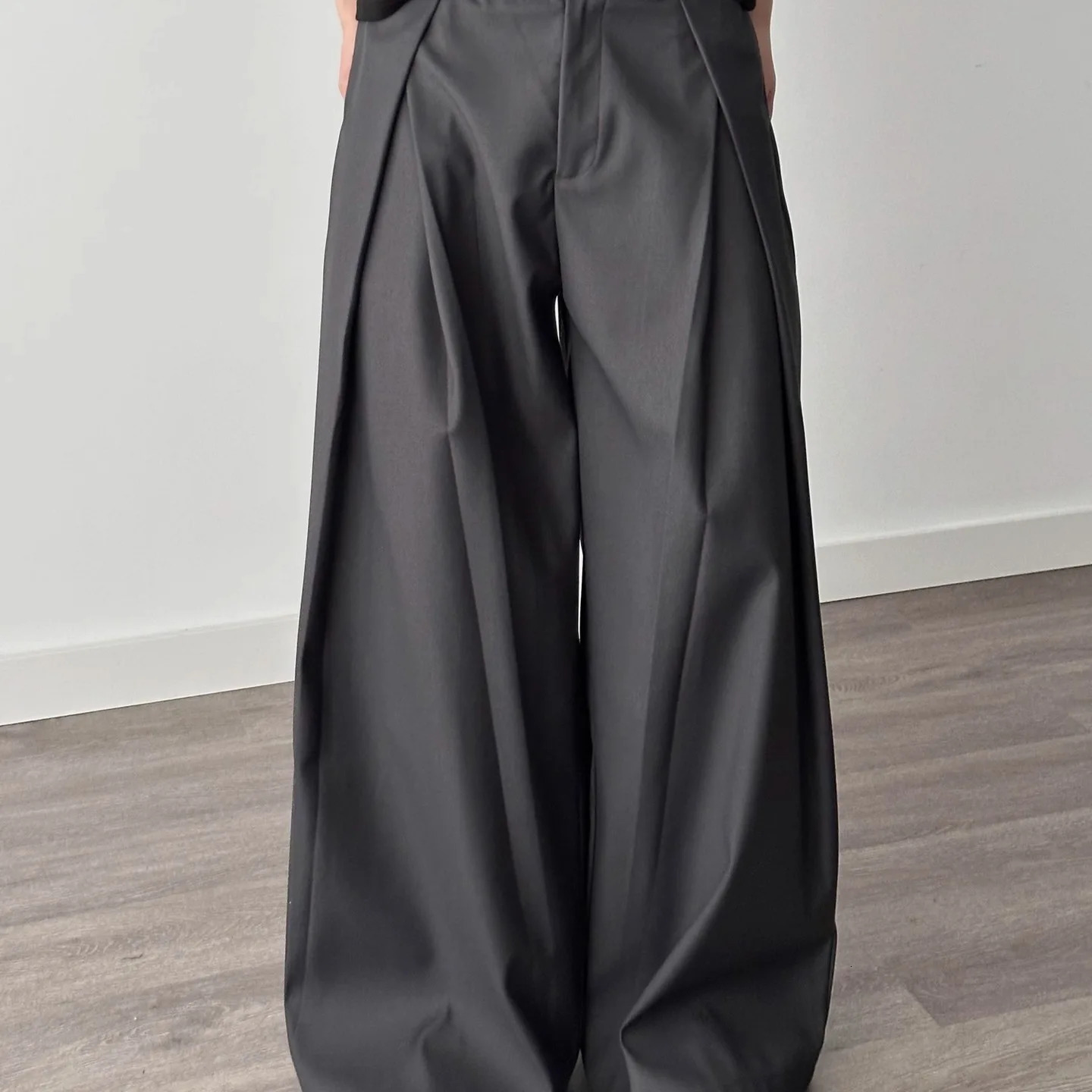 Black Suit Pants Men Fashion Social Mens Dress Korean Loose Oversized Wide Leg Trousers 251226