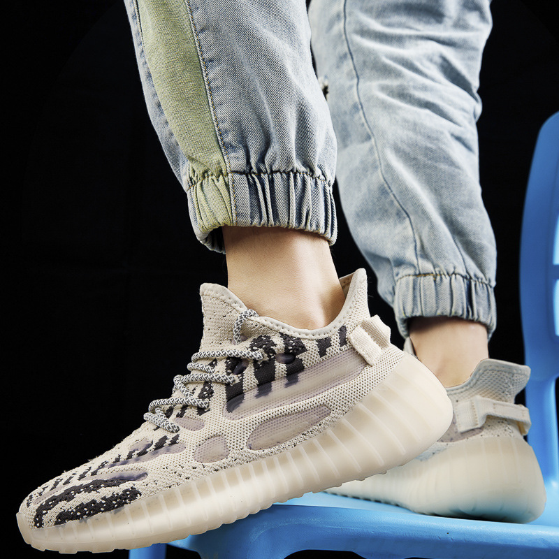 Free shipping summer new men's shoes breathable fly woven night light casual shoes trendy sports shoes hot push running shoes