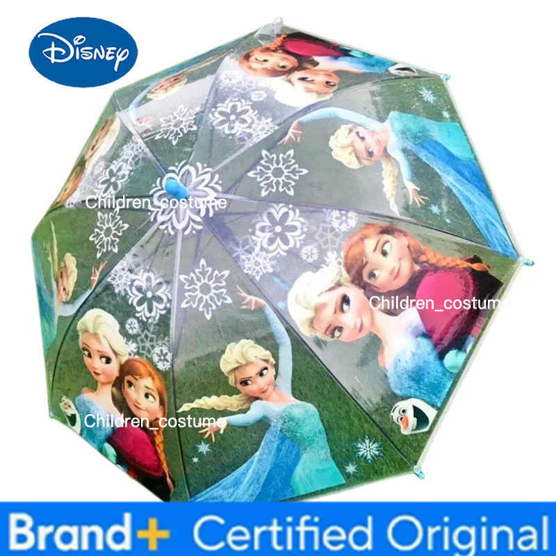 Disney Frozen anime peripheral cute cartoon children transparent small umbrella personalized creative long handle automatic umbrella H251226