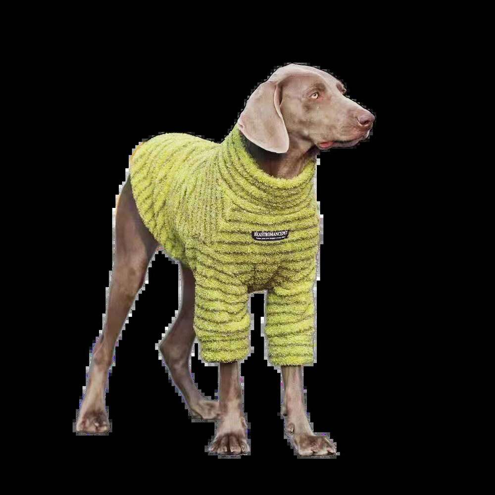 Stripe Fleece Sweater Turtleneck Sweatshirt, Winter Shirt Dog Clothes for Medium Large Dogs, Pet Apparel Pullover Jumper 25T1226
