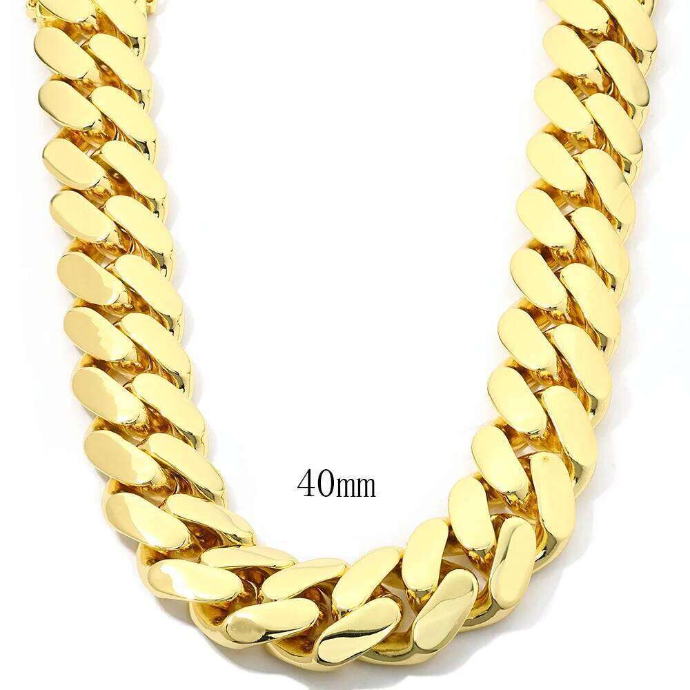 jewelry Hip Hop Jewelry 30mm/40mm Chunky Link Necklace Personalized Big Heavy 18K Gold Plated Smooth Cuban Chain