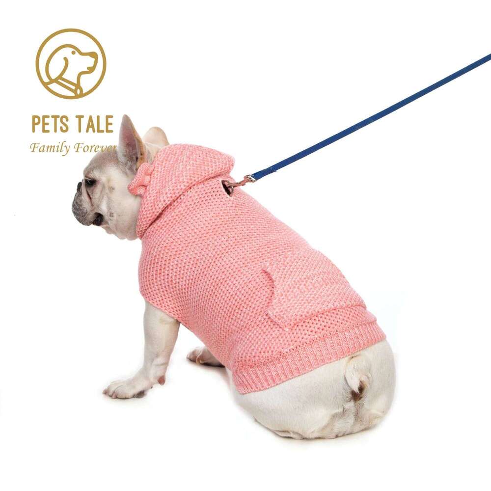 Plain Color Pet Sweater Hoodie With Pocket For Autumn And Winter Dog Warm Clothes 25T1226