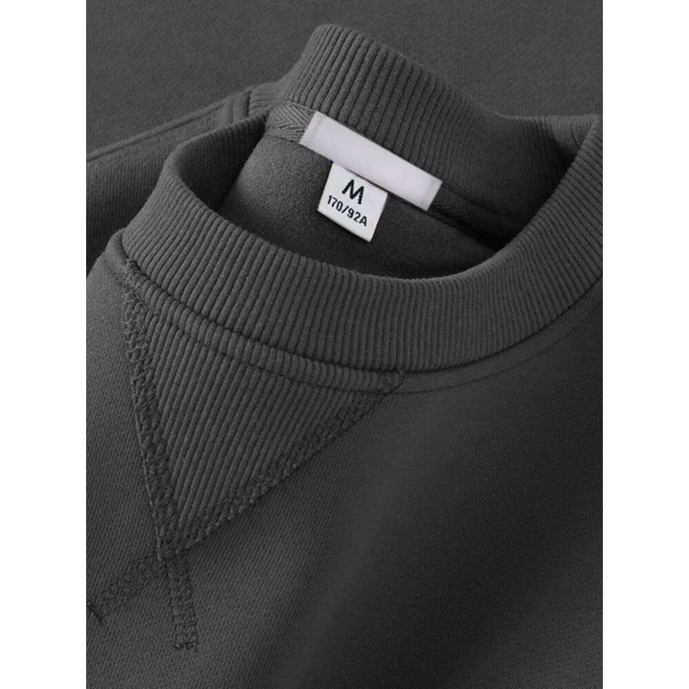 Unisex Round Neck Sweatshirt Pure Color American Sle Spring Autumn Casual Jacket Loose Fit Cotton Polyester Easy Care