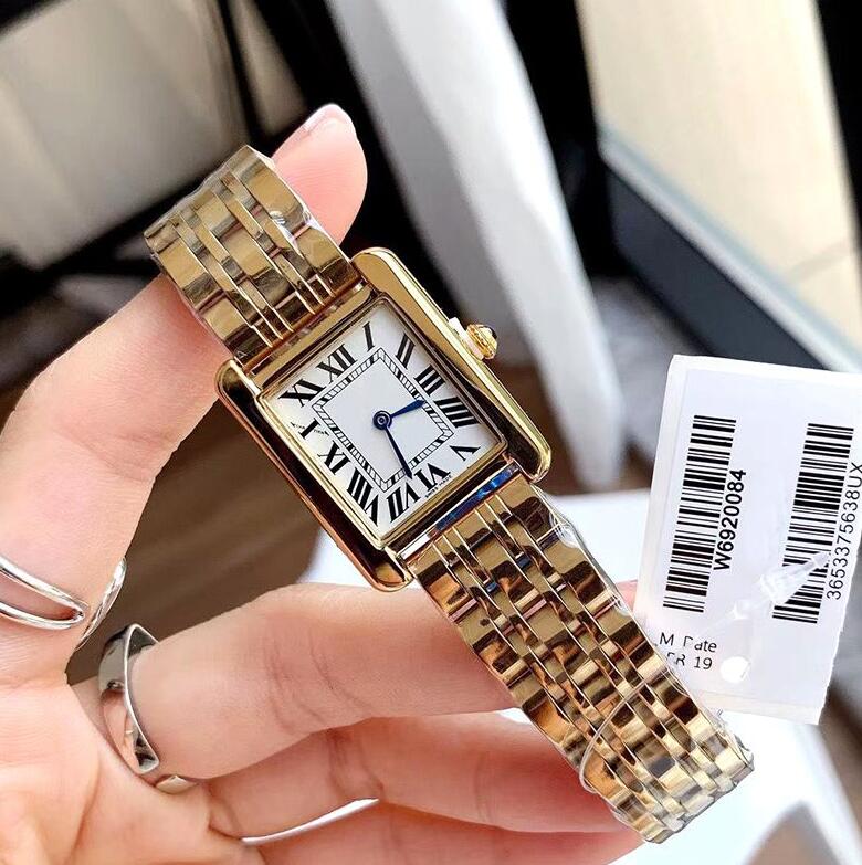 Luxury Womens Square TANKity Watch Designer Watches Premium Quartz Movement Stainless Steel Bracelet Sapphire Glass Waterproof women Wristwatches #288