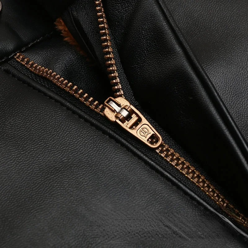 Mens Leather Pants Slim Fit PU Elastic Single Layer Motorcycle Man Waterproof OilProof Young 251226