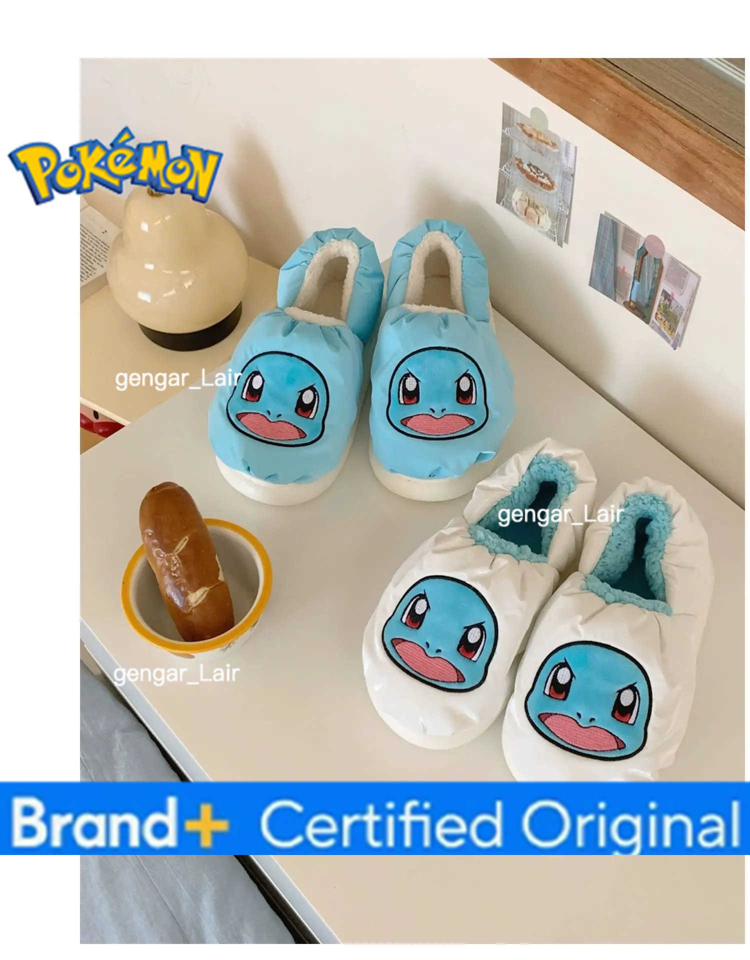 Pokemon Anime Couple Slippers Cute Pikachu Eevee Cartoon Cotton Home Shoes for Men And Women with Velvet Insulation Winter Gifts W251226