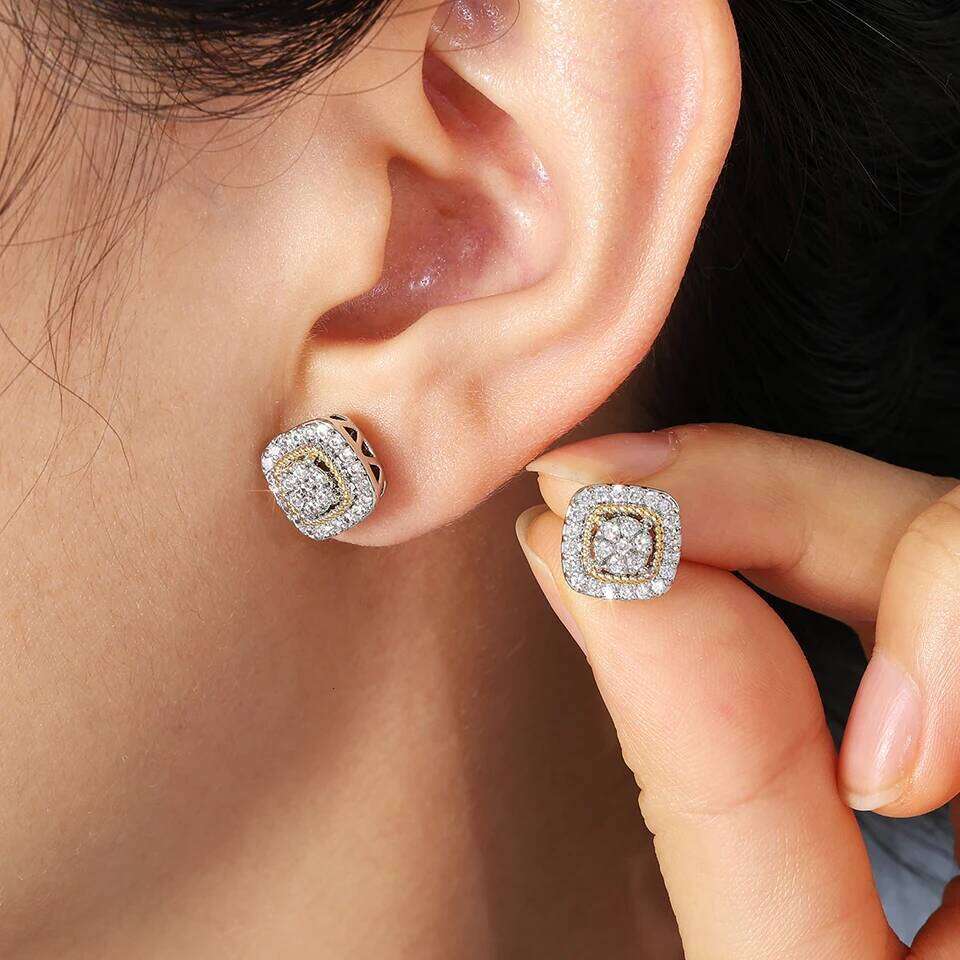 ZAKOL Fashion Sugar Cube Geometric Stud Earrings For Women Full Inlay Zircon Piercing Earring Engagement Wedding Jewelry 25H1226