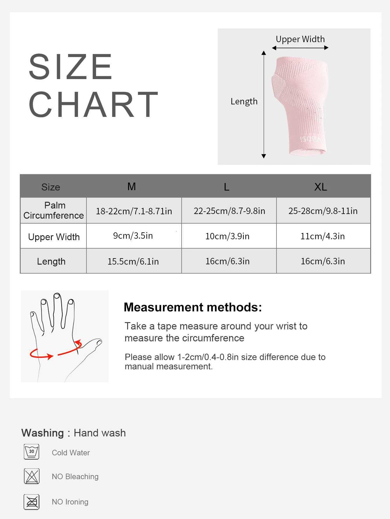 VBOSi 1 Piece Compression Elastic Breathable Wrist Support Palm Sleeve for Sports Training and Daily Wear M251226