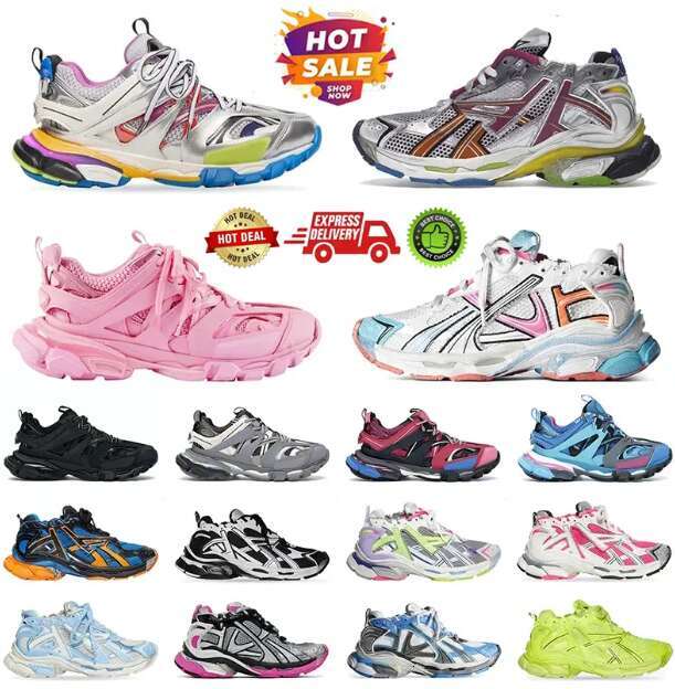 Designer Casual shoes sneaker men sneaker Runners Track 3.0 7.0 7.5 Platform women trainers Triple White Black Pink Gomma Leather Nylon Print 36-46