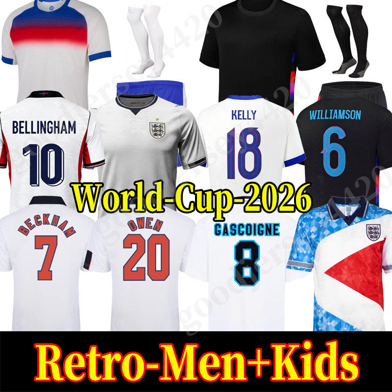England World Cup 2026 Soccer Jerseys Football tops 26 27 england football shirt BELLINGHAM kits RASHFORD KANE SAKA RICE FODEN National Team Kids Kit maillot de foot