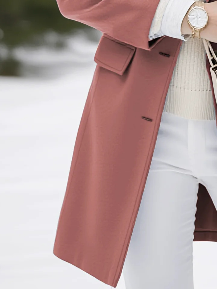 Winter Women Trench Tweed Thickened Warm WoolBlends Coat Elegant Multi-Color Jacket Cardigan Single-Breasted Female Tops 251222