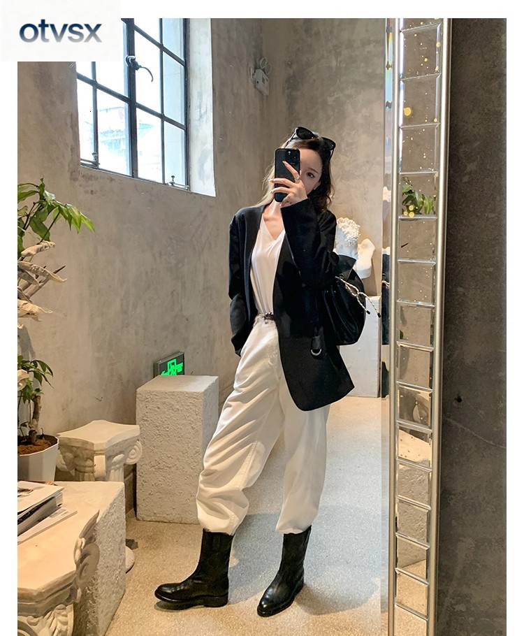 Otvsx French niche design for autumn and winter, paired with leather V-shaped cut Western style boots, thick and elegant luxury women's boots