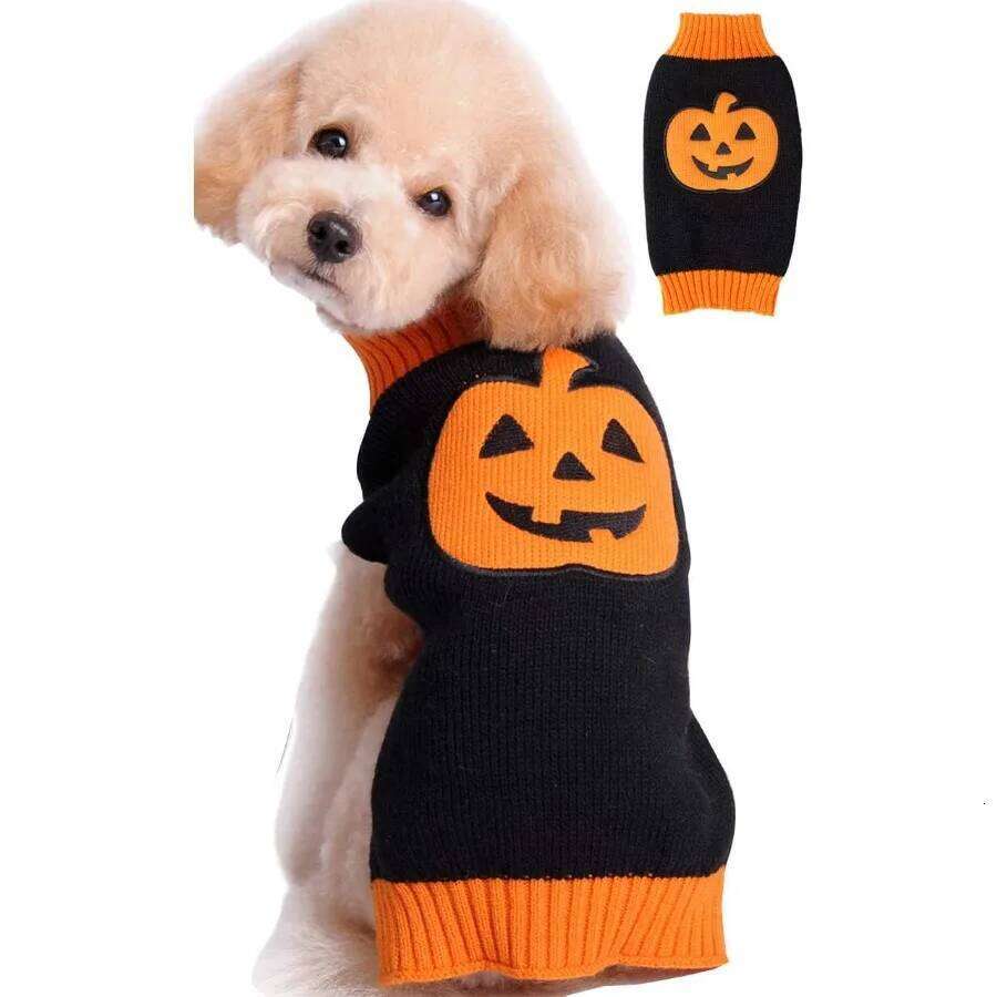 Holiday Halloween Pumpkin Pet Clothes Dog Sweater 25T1226