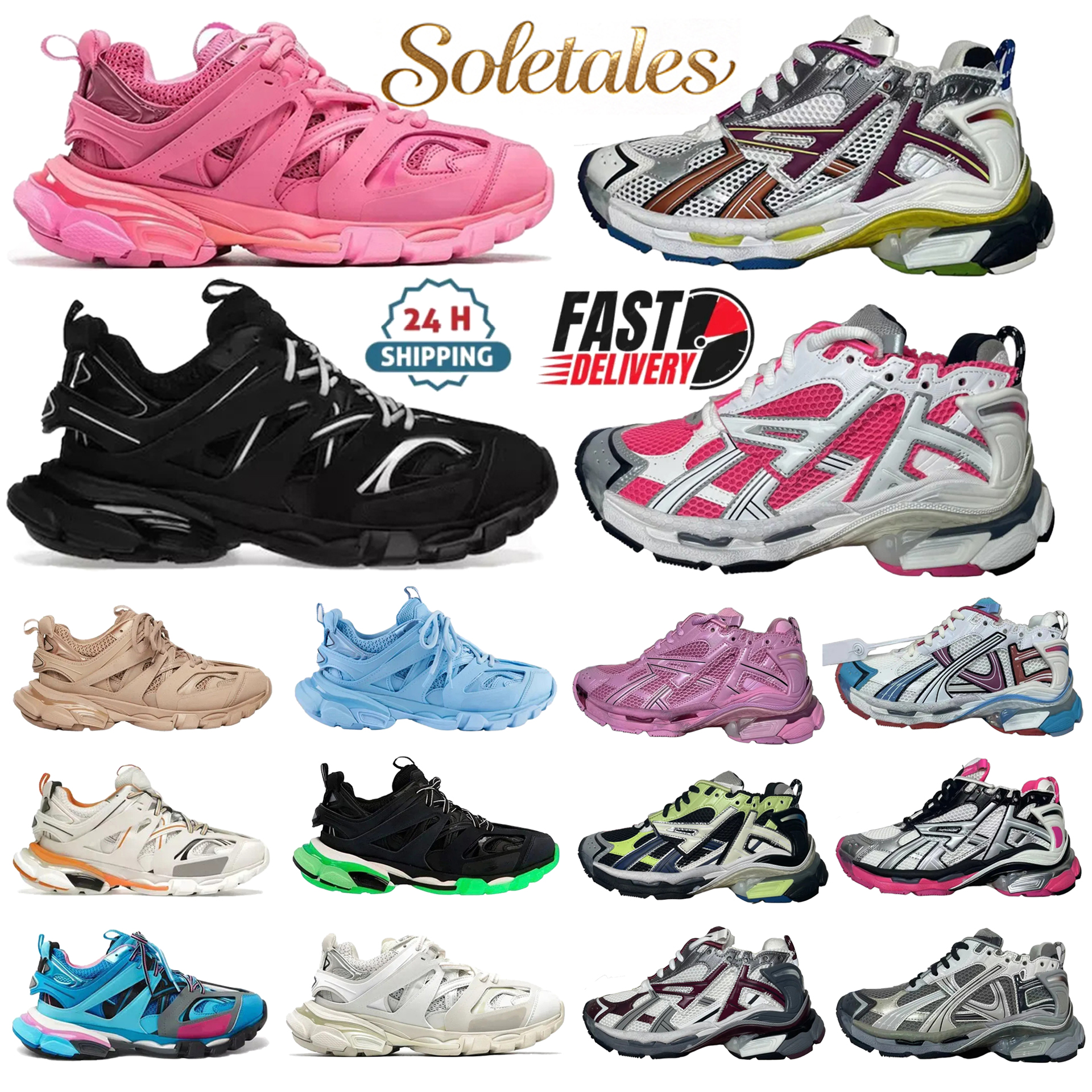 Designer Sneakers Runners 7.0 7.5 Track 3.0 Brand Platform All Black white Multicolor Pink Blue Grey Ancien Old Daddy men women trainers Tennis Shoes Eur 36-46