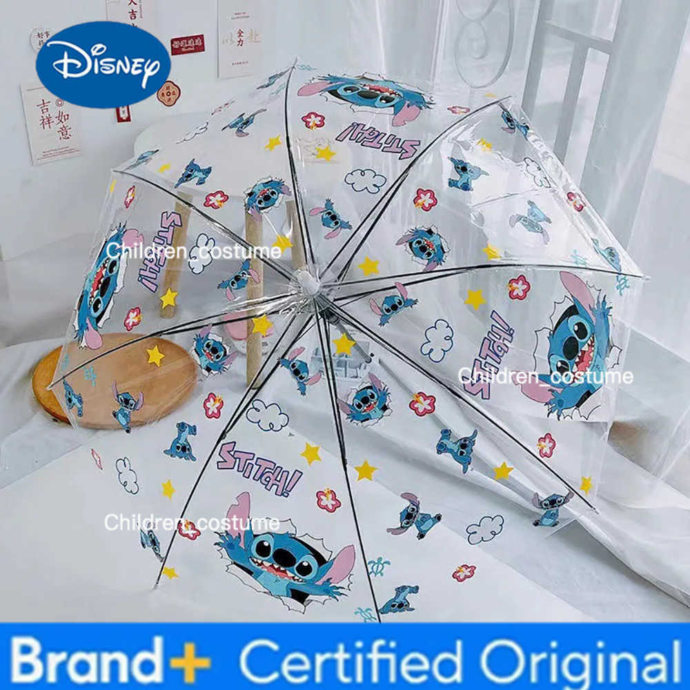 Disney Kawaii Stitch Anime Folding Umbrellas Manual Automatic Umbrellas Portable Cartoon Transparent Umbrella Birthday Gifts For Kids H251226