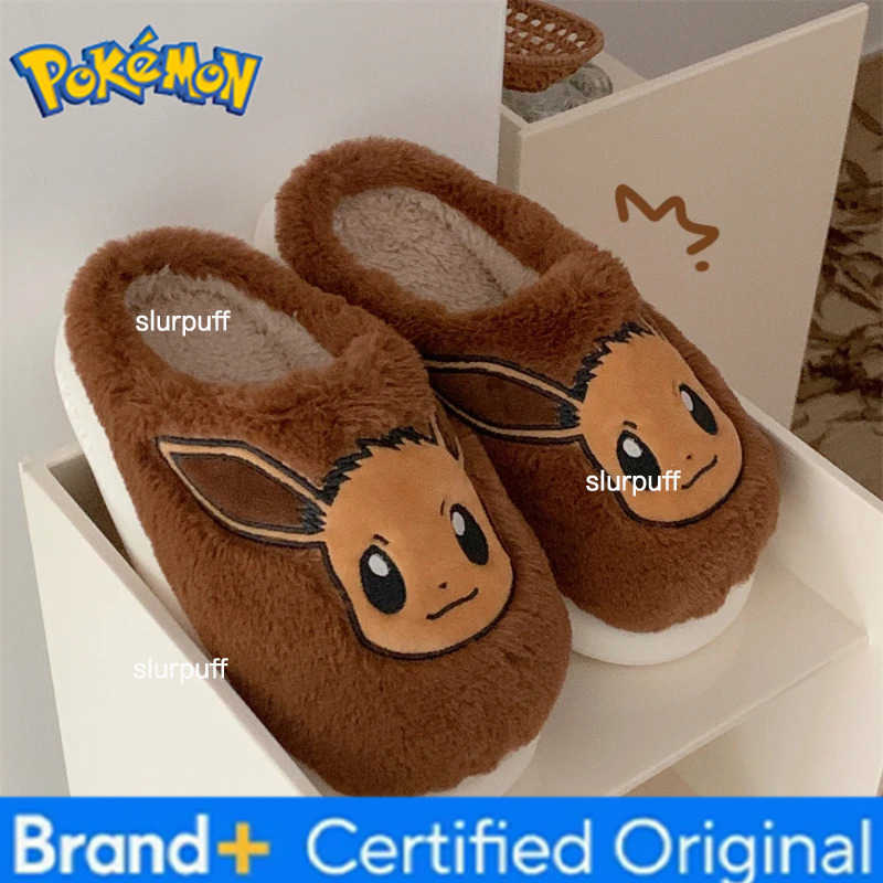 Pokemon Genuine Pokmon Autumn and Winter Plush Warm Fashion Anime Cartoon Snorlax Plush Home Cotton Slippers for Men and Women W251226