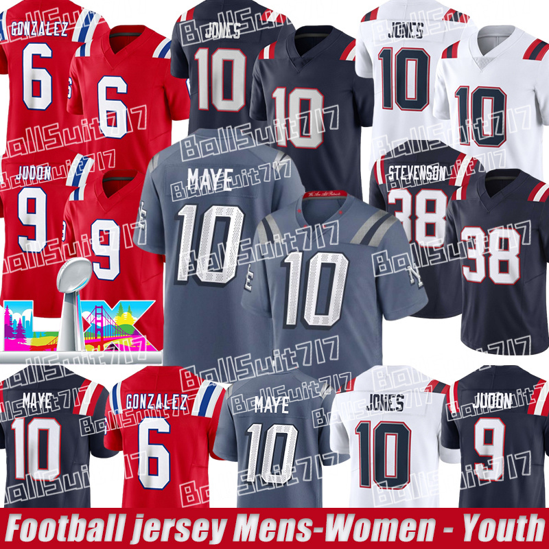 #10 Drake Maye New Englands Patriotses Jerseys #8 Stefon Diggs #0 Christian Gonzalez Tom Brady Rhamondre Stevenson Javon Baker Ja'Lynn Polk Football Jerseys