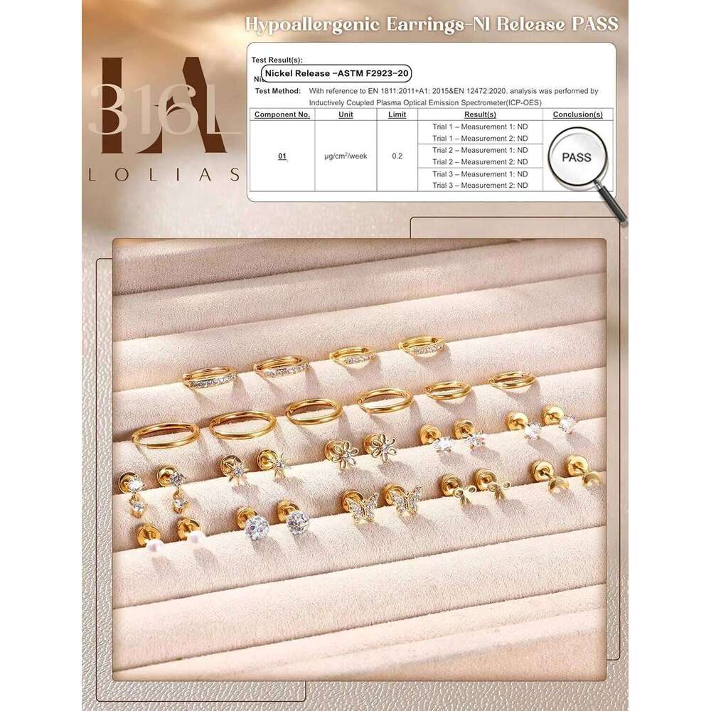 Bobisty 1 Pair 14K Gold Plated Flat Back Stud Hoops Earrings for Women Men CZ Stainless Steel Cute Cartilage Piercing Jewelry 25H1226