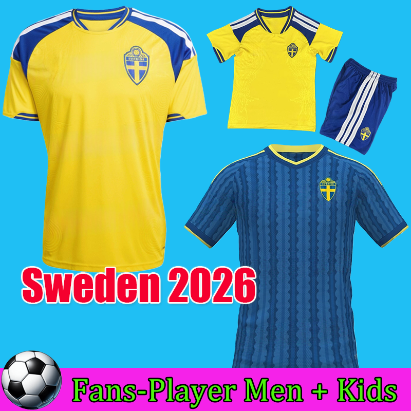 Sweden 2026 Mens Home away soccer Jersey men kids football shirts kit sets