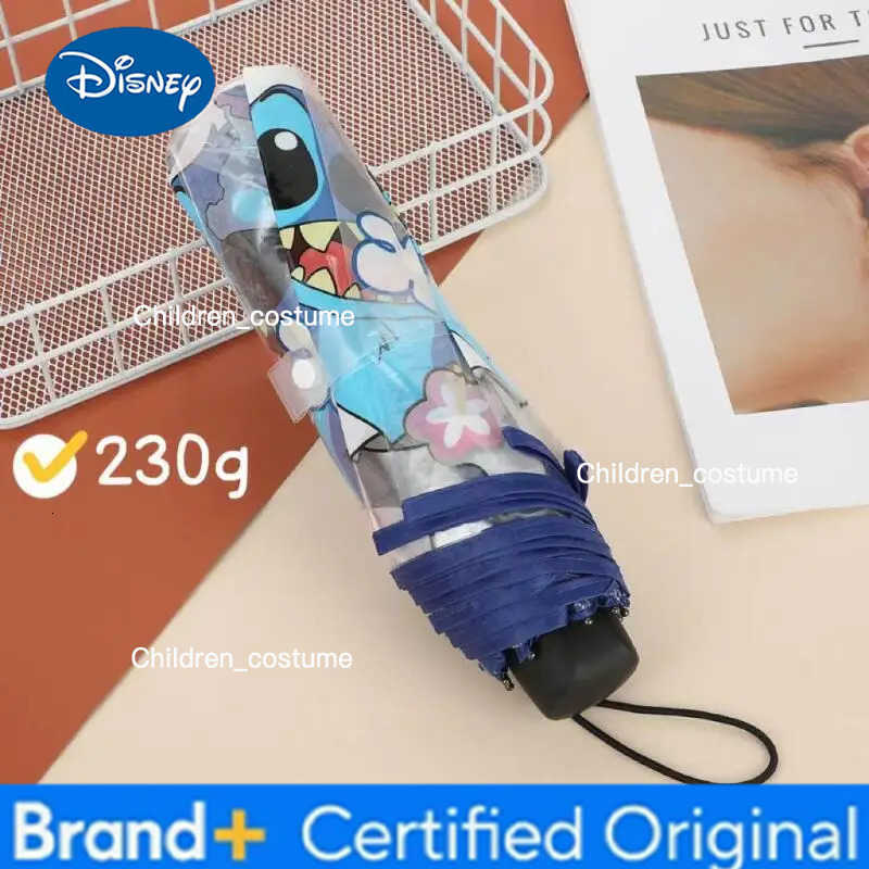 Disney Cute Anime Stitch Umbrella Automatic Portable Folding Umbrella Fashion Cartoon Manual Transparent Umbrella Gift H251226