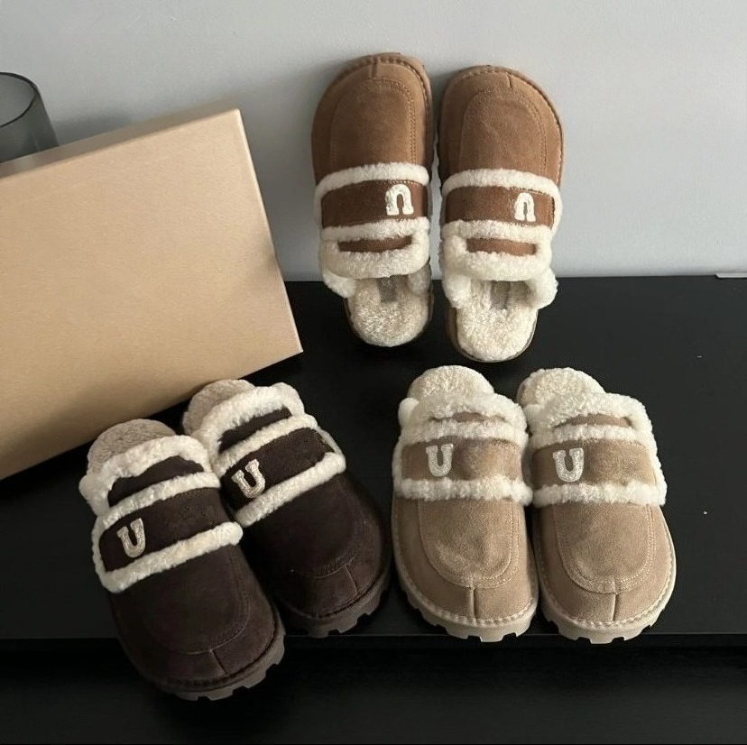 Disquette Slippers Women Platform Slipper Coquette Classic Mini Ultra Boot Tasman Tazz Fur Slides Sheepskin Funkette Suede Upper Sandasl Mules Size:35-40