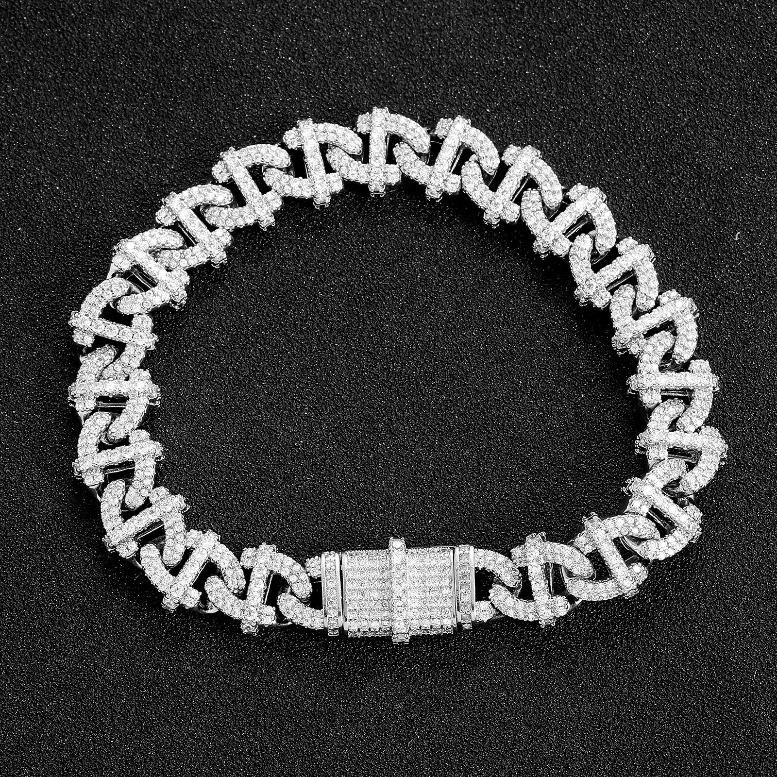 bracelet silver bracelet Cuban Link Bracelet luxury bangles luxury jewelry designer bracelet homme men mens bracelet bangle Square zircon lock Cuban c