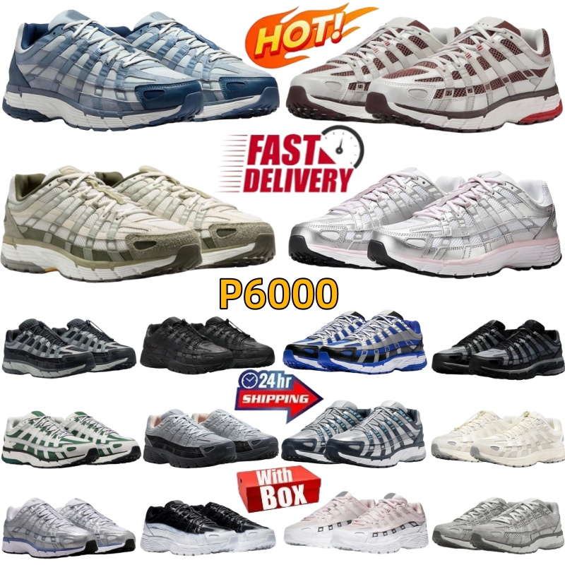 Designer Shoes p6000 trainer P 6000 Running Shoes for Men Women Sneakers Army Phantom Triple Black White Khaki Metallic Sier Racer Blue Outdoor Sports big size47