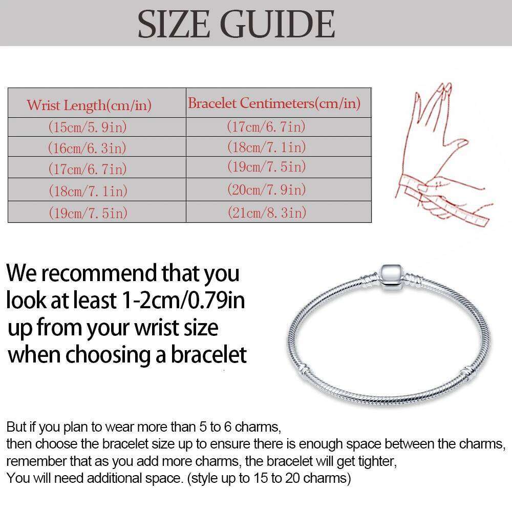 925 Sterling Silver Bracelets 17-21CM Original Cylindric Head Bracelet Fit DIY Charms Beads Fashion Women Jewelry 25T1226