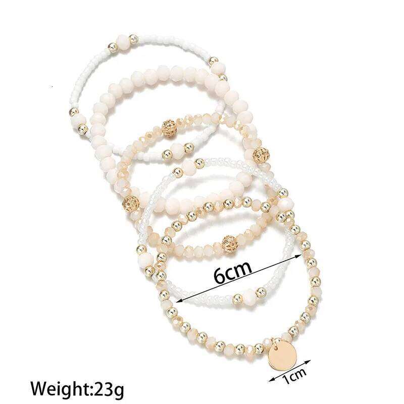Y2K Ethnic Bohemian Beaded Bracelets Set for Women Beads Chains Stackable Wristband Girls Boho Hand Jewelry Accessoreis 25T1226