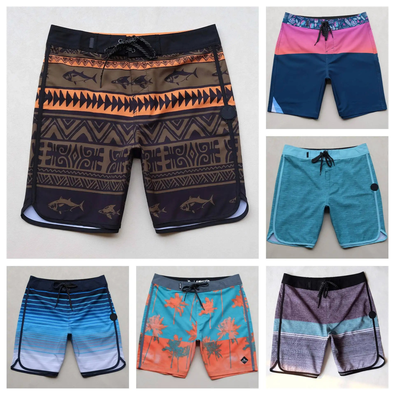 Summber Bermuda Board Waterproof Shorts MenS 4Way Stretch Quick Drying Loose Surfing Swim Print Trunk Beach Pants Swimsuit 251226