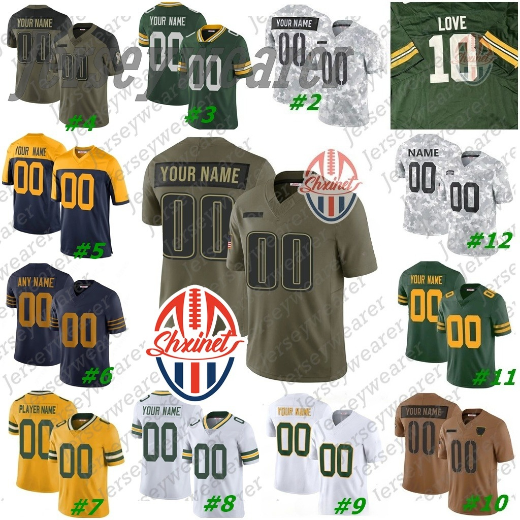 Custom Micah Parsons Love Watson 2025 Olive Football Jerseys Jayden Reed Dillon Green Bayss Packeres Dontayvion Wicks Quay Walker Romeo Doubs Kenny Clark Jersey