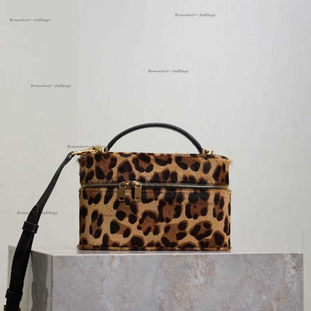 10a Gaby Vanity Bag Designer Box Bag Women Leopard-Print Mini Toiletry Bag Designer Cosmetic Bag Case Pony Hair Leather Handbag Makeup Bag Crossbody Bags AAA