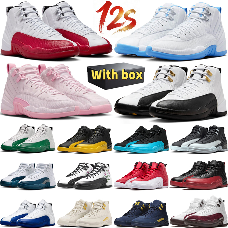 free shipping designer basketball shoes 12 12s mens sneakers woman trainers Taxi Pearl Pink Gym Red Cherry wholesale sport chaussures shoe with box