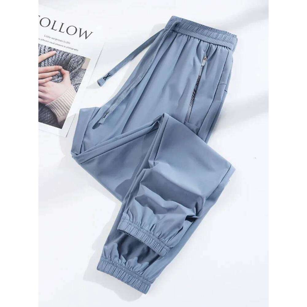 Men's Ice Silk Sweatpants 8 Colors Nylon/Spandex Light Cool Jogger Pants Unisex Man/Women Stretched Workout Sports Trousers