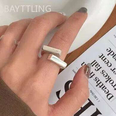 925 Silver Hug Rings for Women Fashion Geometric Handmade Irregular Vintage Fine Jelwery Ring Party Christmas Gift - view 5