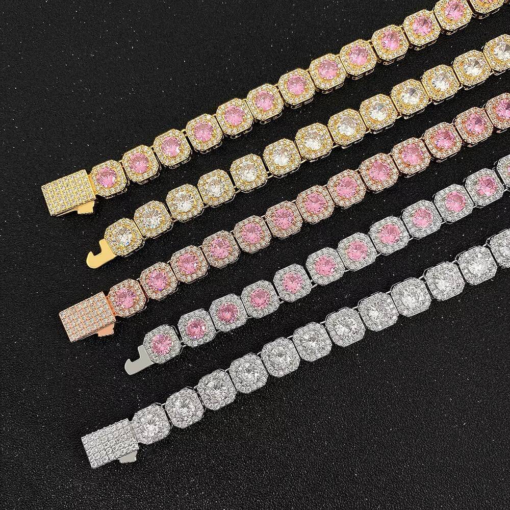 925 Sterling Silver Plated Crushed Bling Necklace Luxury American Style Cz Diamond Necklace Jewelry