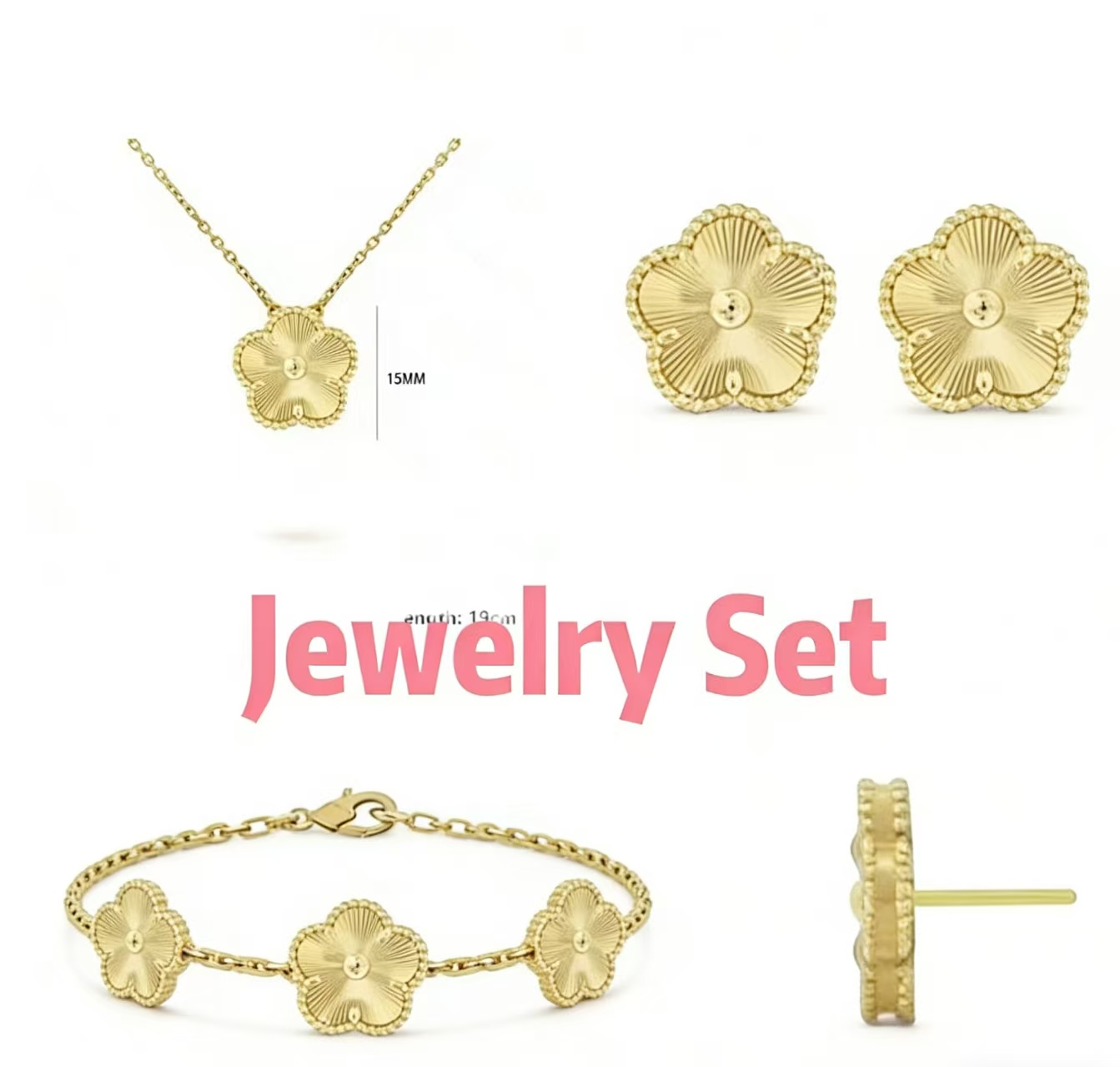 designer jewlery bracelet braclet Women's Designer Jewelry Set Earrings Bracelet with Necklace Luxury Fashion Accessories in 18k Gold Plate bangle bracelets