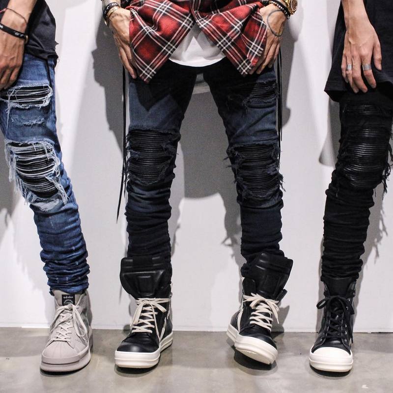 Vintage Straight-Leg Slim Fit Men's Jeans With Buttoning Casual Style Dark Blue Stretchy Comfortable Fit For All Seasons