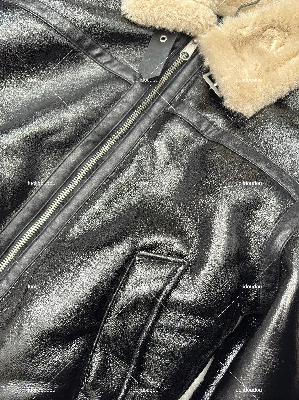 3548/705 Mens lapel thickened fur integrated leather effect jacket fur collar jacket 251222