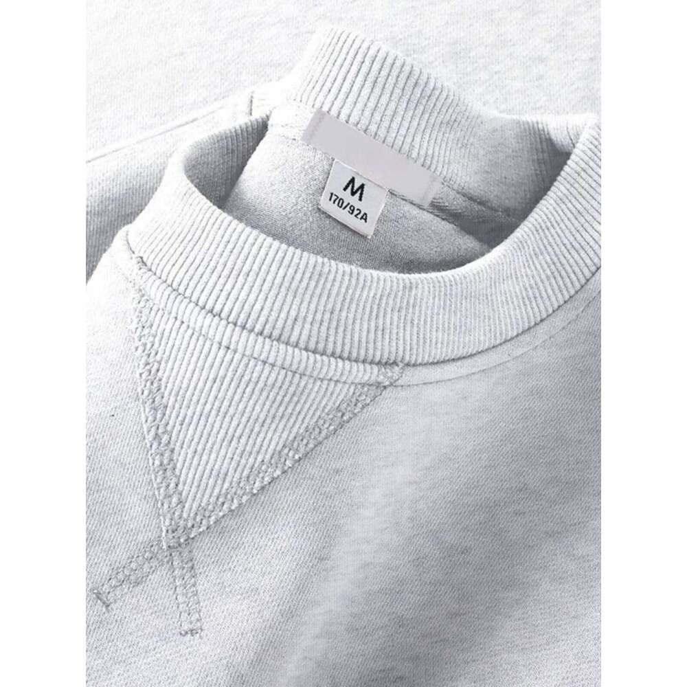 Unisex Round Neck Sweatshirt Pure Color American Sle Spring Autumn Casual Jacket Loose Fit Cotton Polyester Easy Care